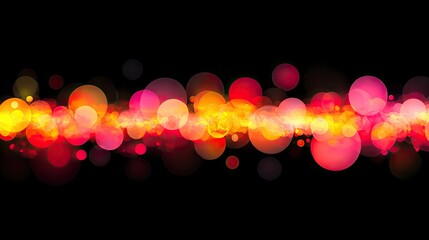 Poster - Abstract Red Orange Yellow Circles On Black Background