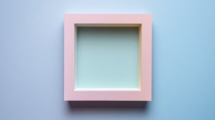 Poster - Pink Frame Against Light Blue Background