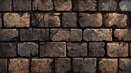 Poster - Dark Brown Stone Wall Texture Background
