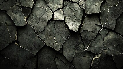 Canvas Print - Dark Cracked Texture Background Image.