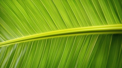 Poster - Vibrant Green Leaf Texture Showing Parallel Veins