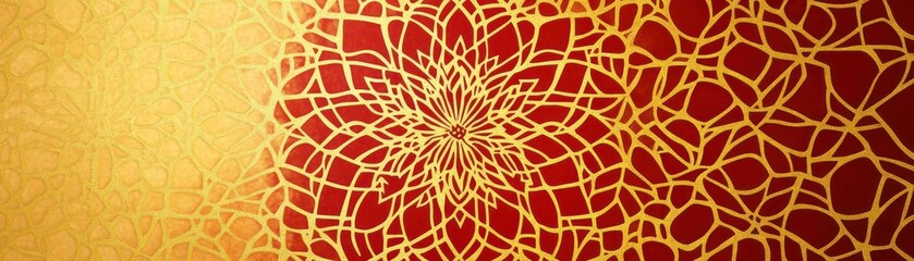 Wall Mural - Abstract Red and Gold Geometric Pattern Design