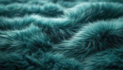 Wall Mural - Teal Fur Texture Soft Fluffy Background