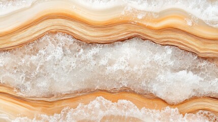 Poster - Abstract Onyx Stone Texture Showing Brown and White Layers
