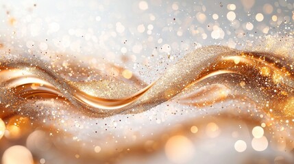 Poster - Swirling patterns of golden hues create a mesmerizing visual effect, intertwined with vibrant sparkles that shimmer like stars in a celestial dream