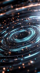 Wall Mural - Swirls of cosmic energy illuminate the dark expanses of space, creating a mesmerizing dance of light and motion. Generative AI