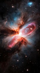 Wall Mural - Vibrant explosion of cosmic colors reveals the birth of stars in a celestial nebula. Generative AI