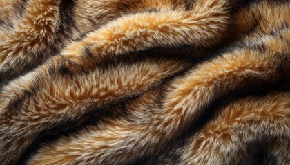 Wall Mural - Luxurious Brown and Black Fur Texture Background