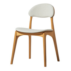 Aufkleber - A stylish modern chair features light grey upholstered seating and a curved wooden frame.