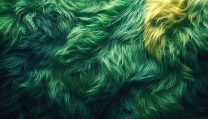 Canvas Print - Abstract Green And Yellow Fur Texture Image