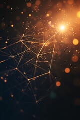 Aufkleber - Abstract network structure connecting points of light in digital space