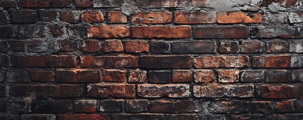 Poster - Old damaged red brick wall forming a textured background
