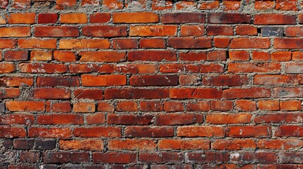 Poster - Old and weathered red brick wall forming a textured background