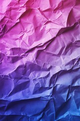 Poster - Crumpled paper texture with a blue and pink gradient background