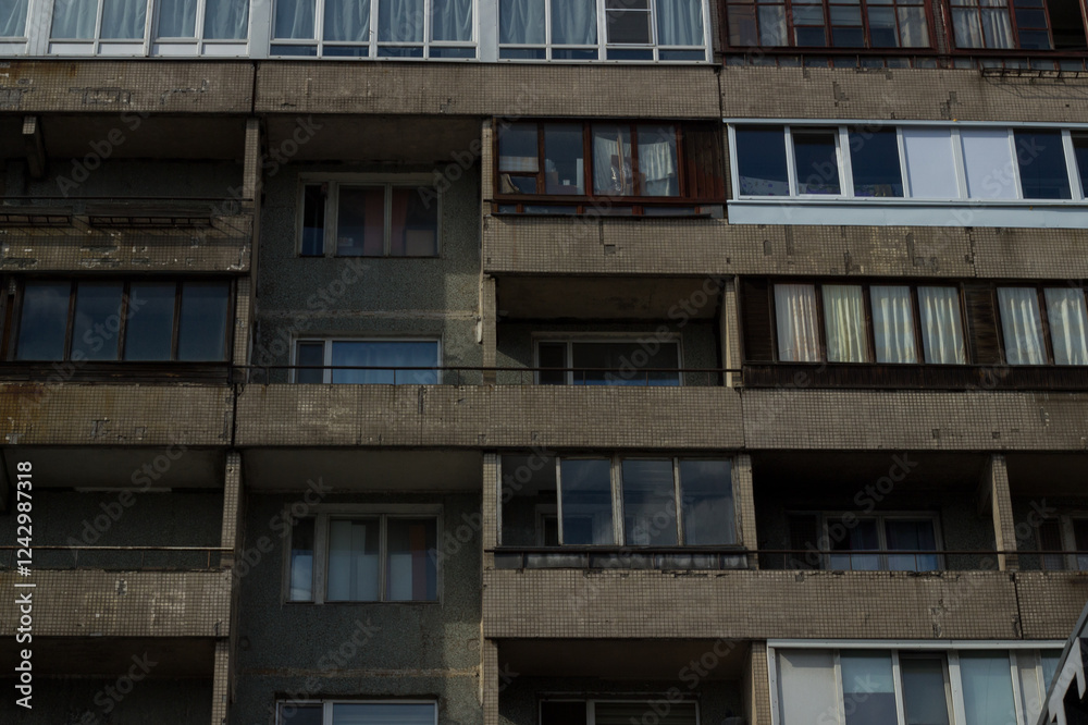 Soviet panel houses, brutalist architecture Stock Photo | Adobe Stock