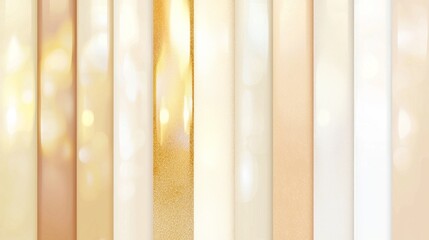 Poster - A collection of vertical panels in varying shades of gold and cream offers a tranquil composition. Soft light enhances the warm tones, evoking a peaceful ambiance