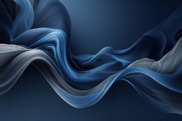 Poster - Midnight Blue and Flickering Gray with Energetic Flow and Textured Gradient