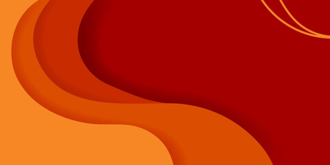 Poster - abstract background with wavy orange paper. dark red vector background with wave. dark red horizonta