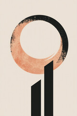 Poster - Modern Minimalist Abstract Artwork Featuring Geometric Shapes and Textured Circle in Soothing Palette
