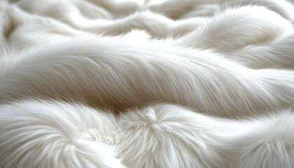 Canvas Print - Soft White Fur Texture Abstract Background