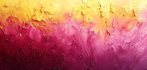 Wall Mural - Pink and yellow merge beautifully in a textured gradient, perfect for eye-catching covers and vibrant wallpapers in both digital and print media.