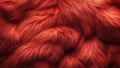 Wall Mural - Vivid Red Fur Texture Detailed Close Up