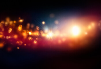 Fototapete - Abstract, grainy, gradient background with a curved red and blue design.