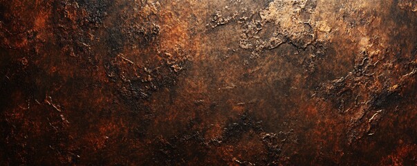 Poster - Dark brown uneven rough plaster wall texture