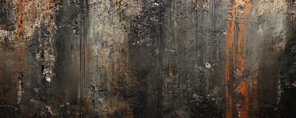 Aufkleber - Dark grunge metal texture background showing rust and corrosion