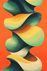 Poster - Dynamic Abstract Artwork with Vibrant Curves and Bold Colors for Modern Creative Design Inspiration