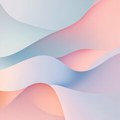 Poster - Pastel Wave Abstract: Serene and calming abstract artwork featuring soft pastel hues of pink and blue, creating a flowing wave-like pattern. Ideal for backgrounds, websites, and design projects. 