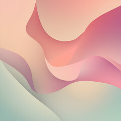 Poster - Abstract Wavy Shapes: Soft, pastel hues create a captivating abstract background, featuring a mesmerizing blend of wavy lines, creating a fluid and dynamic visual. 