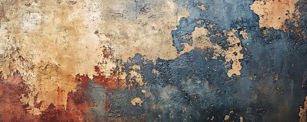Poster - Abstract grunge wall texture showing colorful damage and cracks