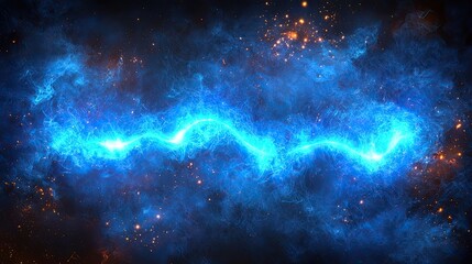 Wall Mural - cosmic energy flow: abstract nebula galaxy space art