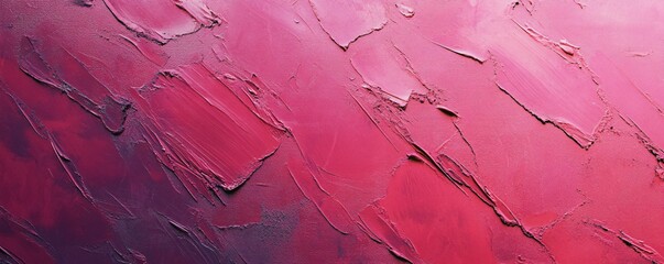Poster - Pink paint texture background with brush strokes showing artistic technique