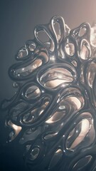 Poster - an intricate organic structure with smooth, porous surfaces and soft glowing light passing through its openings.
