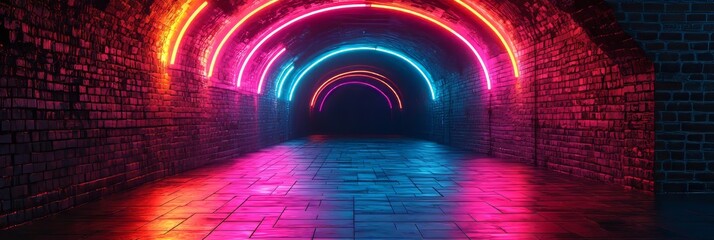 Poster - a futuristic esports scene with a sci-fi gaming video game background featuring a neon glow chamber 