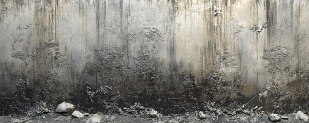 Poster - Dirty concrete wall texture showing weathering and damage