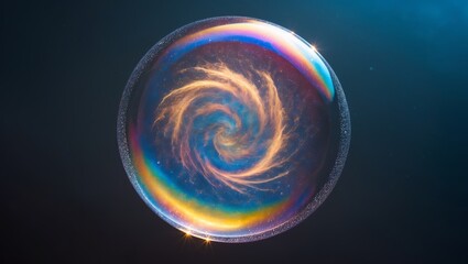 Poster - colorful swirl captures the beauty of a soap bubble reflecting light in a captivating display of col