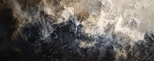 Aufkleber - Abstract background forming swirling white and gold pattern on black