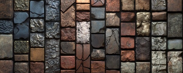 Poster - Rough stone wall forming abstract textured background