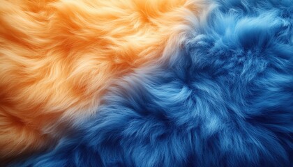 Canvas Print - Abstract image of orange and blue fur texture