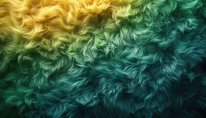 Wall Mural - Abstract Wavy Fur Texture in Yellow and Green Hues