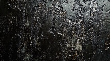 Poster - Dark grunge textured wall with a rough plastered surface