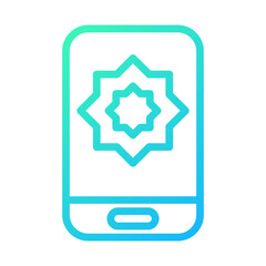 Poster - Mobile App with Islamic Geometric Art Icon