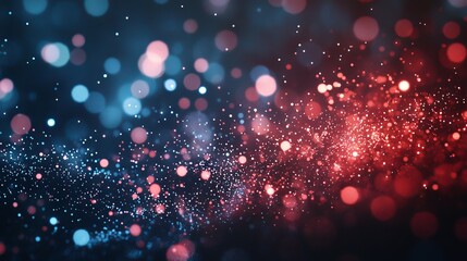 Poster - Dynamic flow of cyber big data: blockchain networks merging with AI technology and digital communication. Lively 3D illustration featuring music waves and scientific research.
