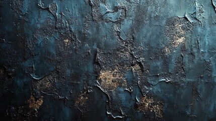 Poster - Dark blue and gold textured wall background showing artistic paint strokes
