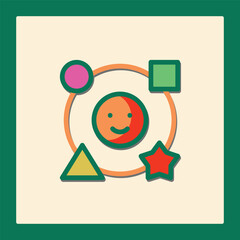 Poster - Playful Geometric Shapes Icon Activities Set