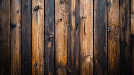 Aufkleber - Dark brown wood texture background with vertical planks