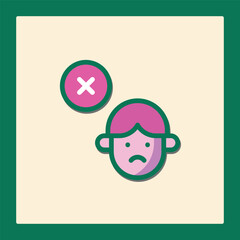 Poster - Unhappy Face Icon: Rejection and Disappointment Symbol